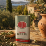 Aceite de oliva virgen extra Al Olivar servido sobre pan.