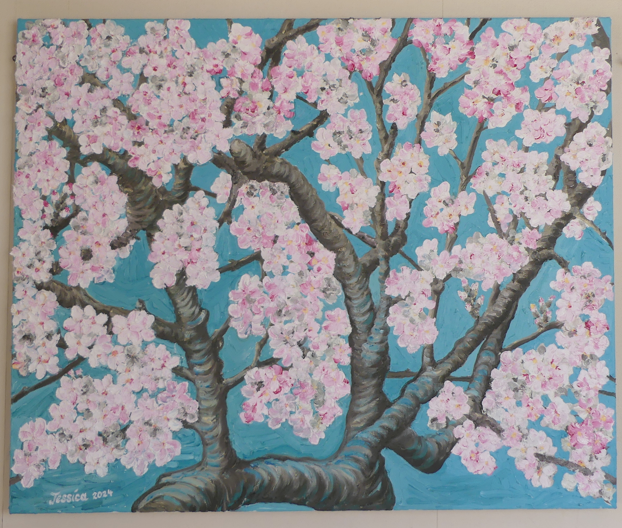 Pintura Almendro en flor