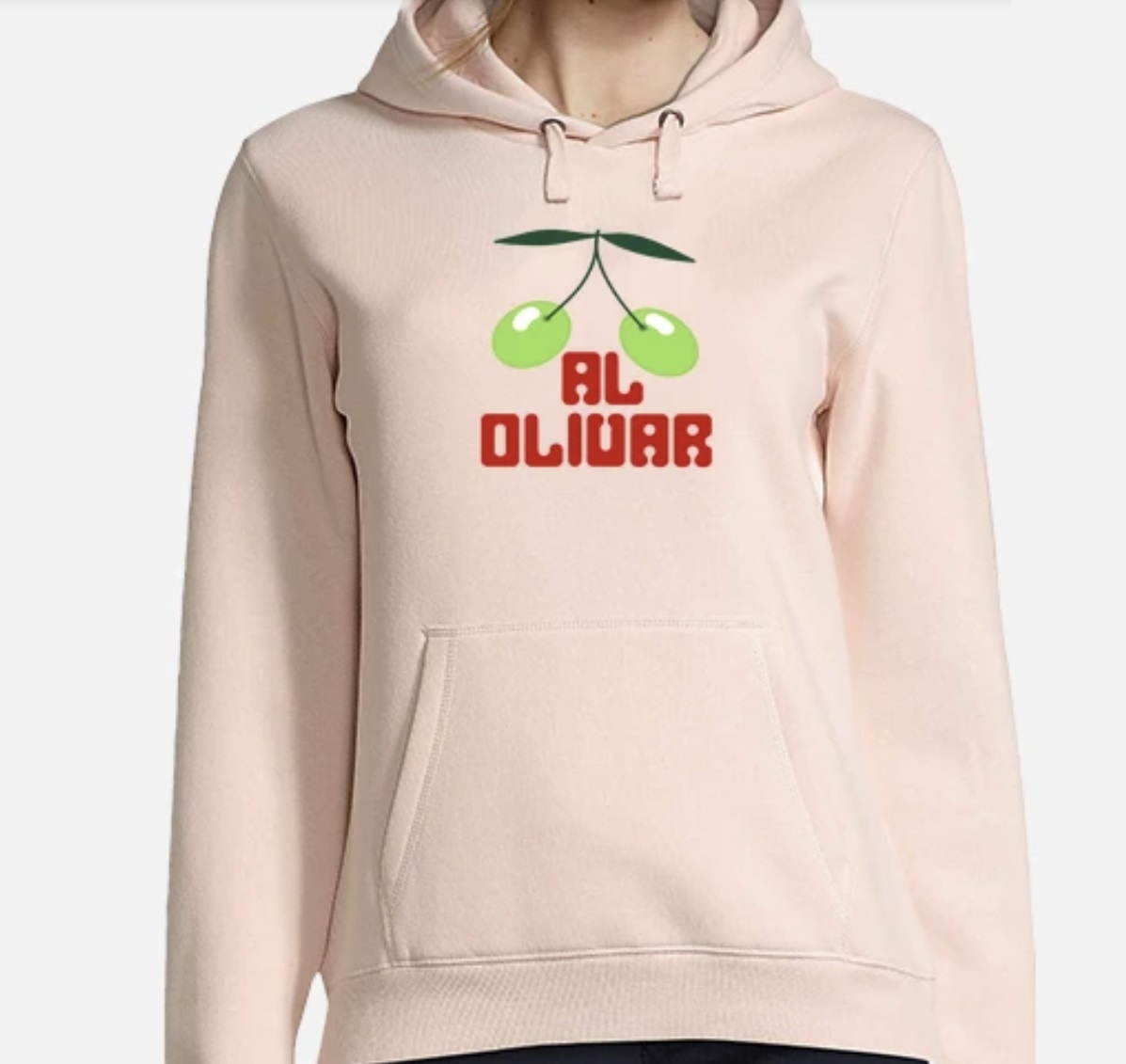 Sudadera con capucha Pacha Al olivar mujer - rosa pálido