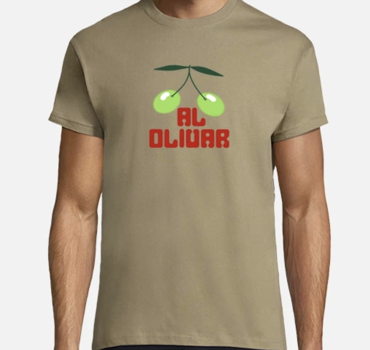 Camiseta Pacha Al olivar hombre - Caqui